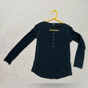 Eddie Bauer grey cotton Henley